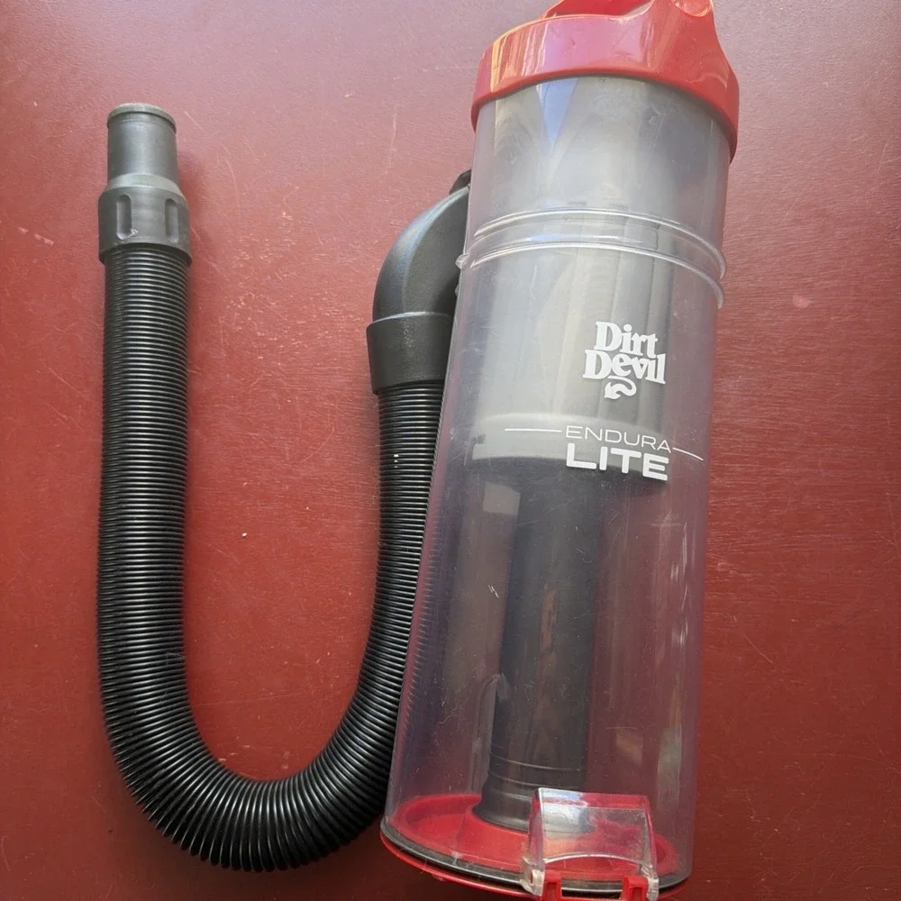 Dirt Devil Endura Lite Red Canister Dust Bin And Hose Genuine Parts